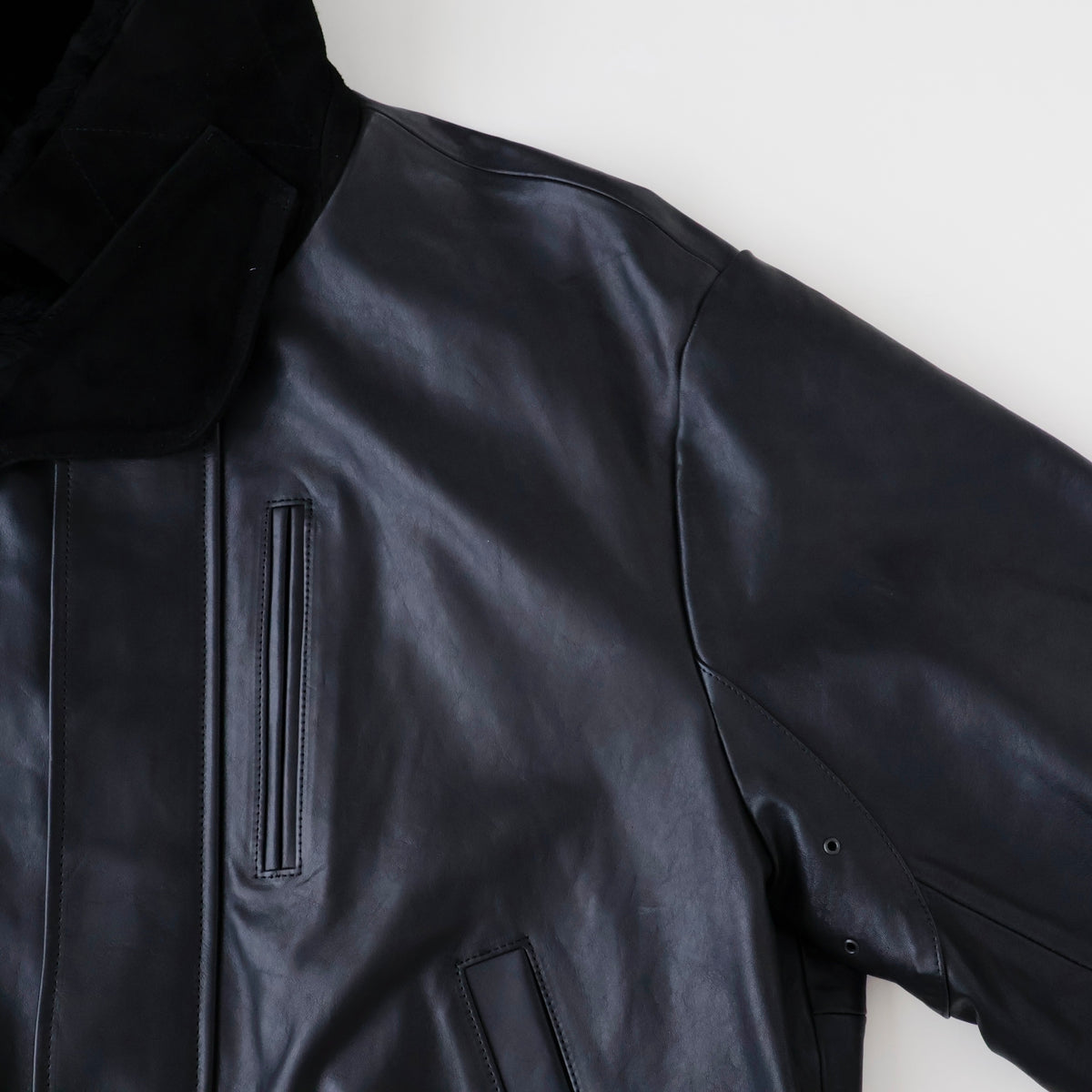 MOUTON COLLAR CALF ZIP JACKET