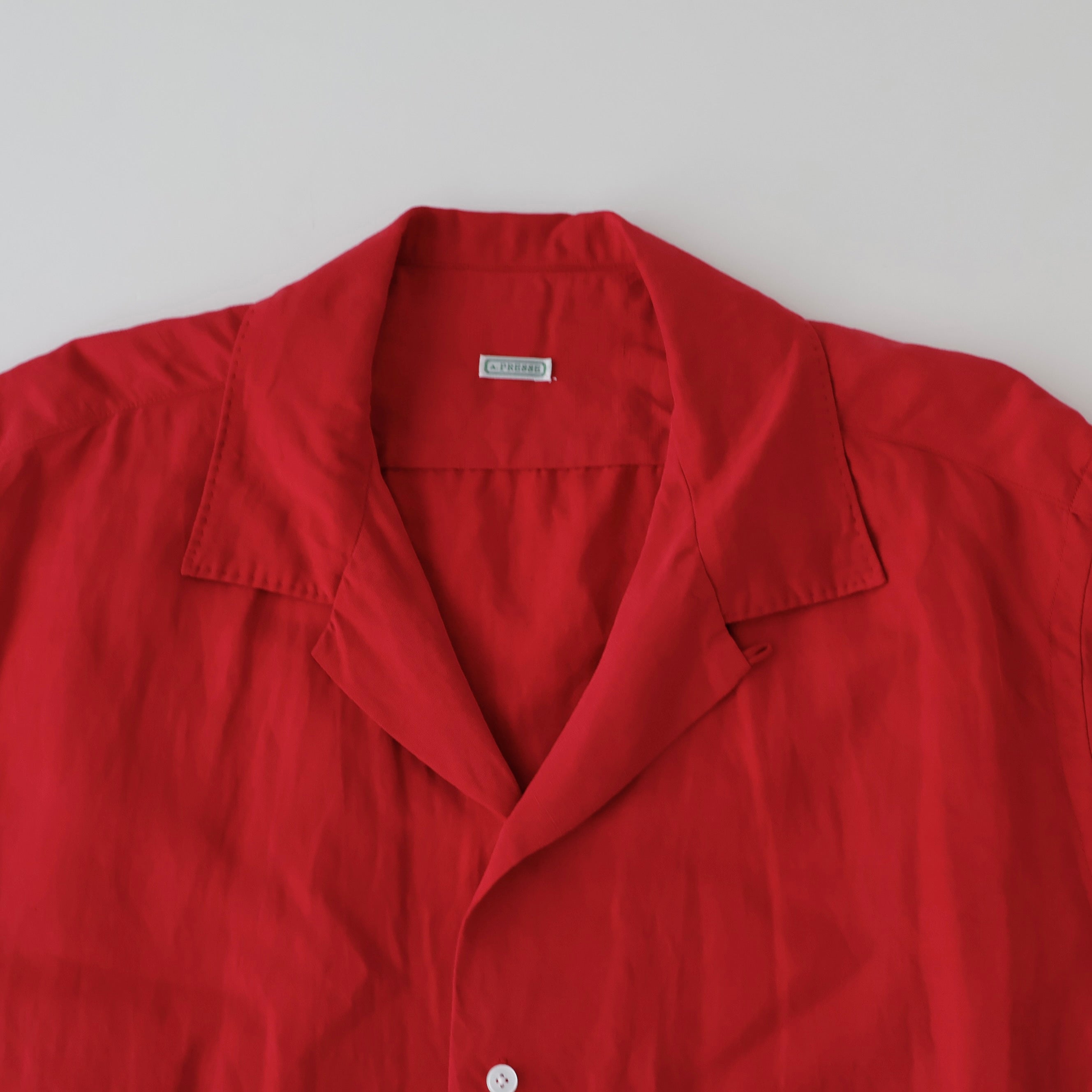 Vintage Silk Linen S/S Open Collar Shirt | ref. / Web Store