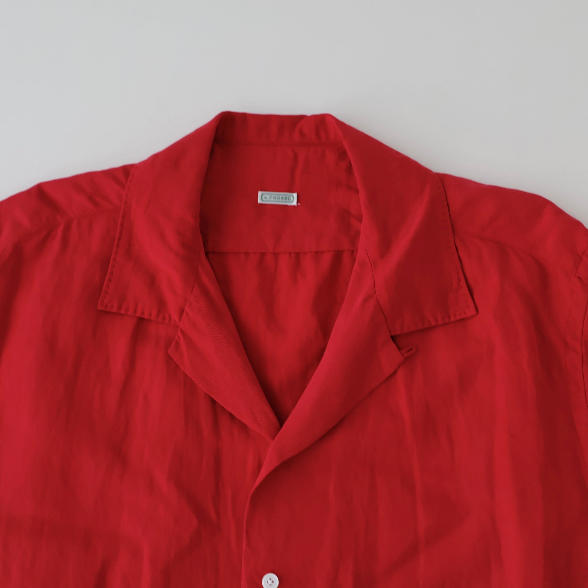 Vintage Silk Linen S/S Open Collar Shirt