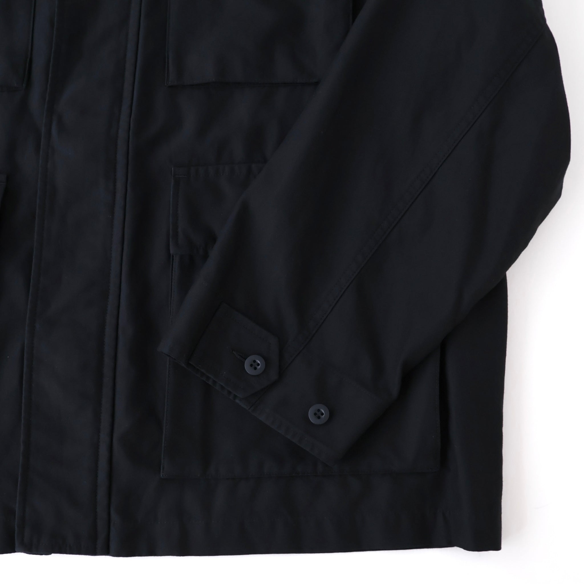 Cotton Cupro Back Satin Military Jacket