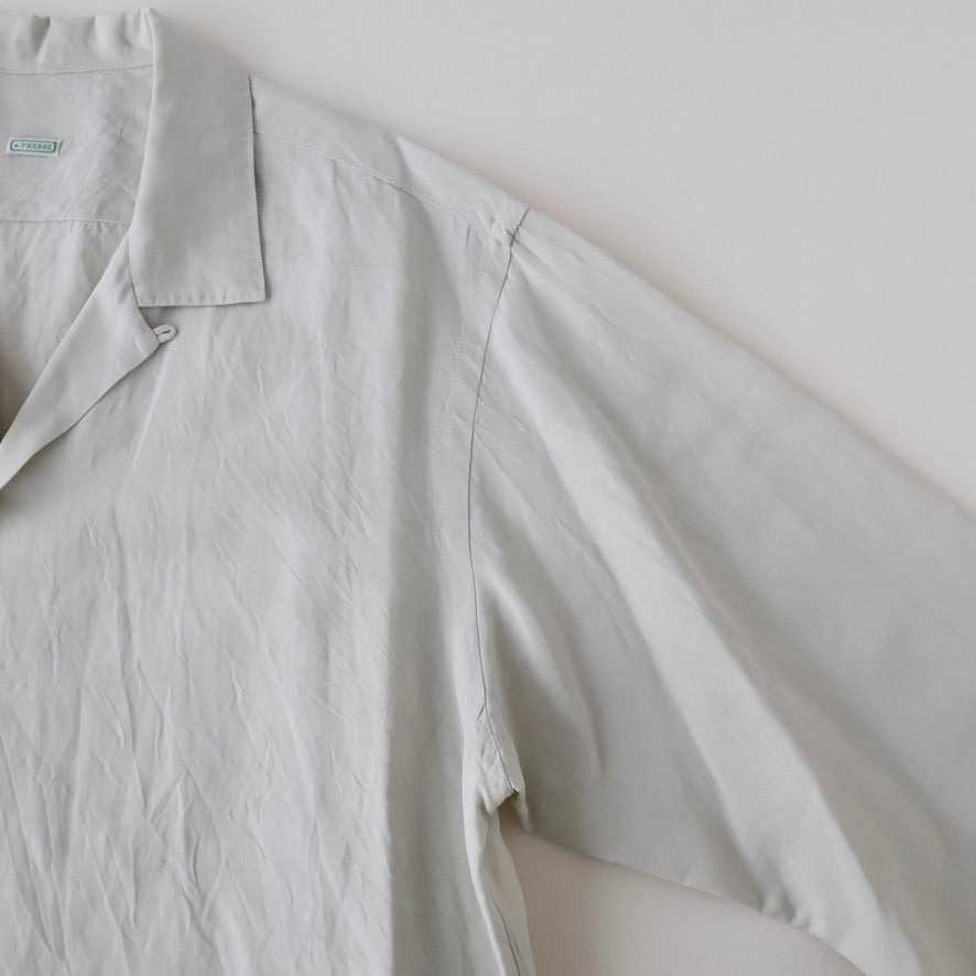 Vintage Silk Linen Open Collar Shirt