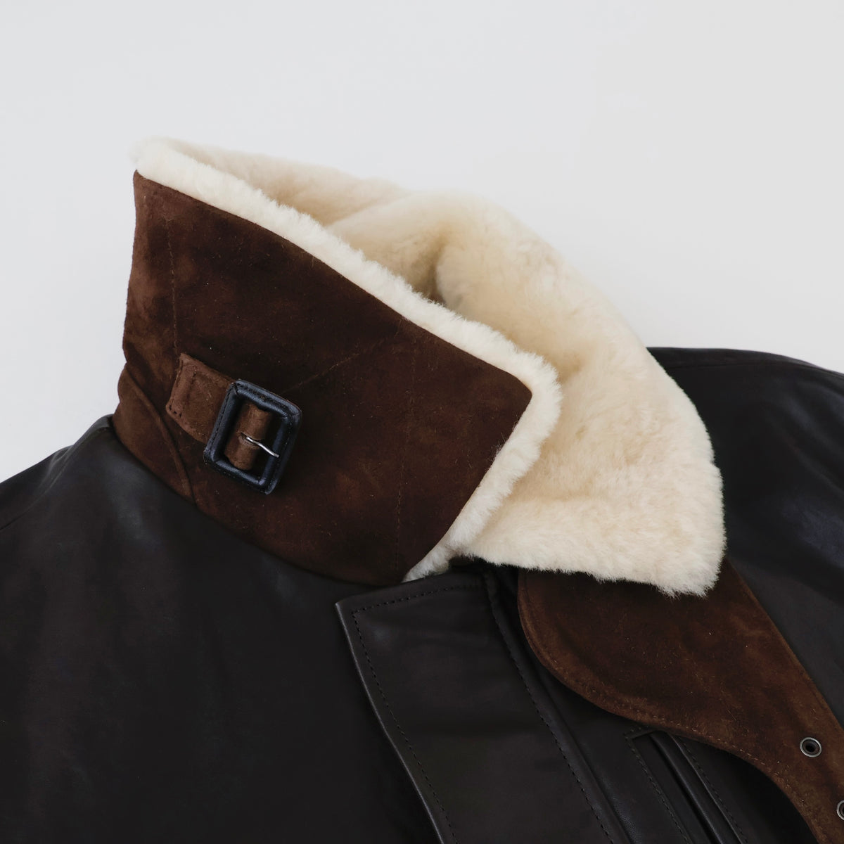 MOUTON COLLAR CALF ZIP JACKET