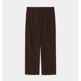 Organic Cotton 40/2 Gabardine Double Pleated Easy Trousers OLIVE DRAB