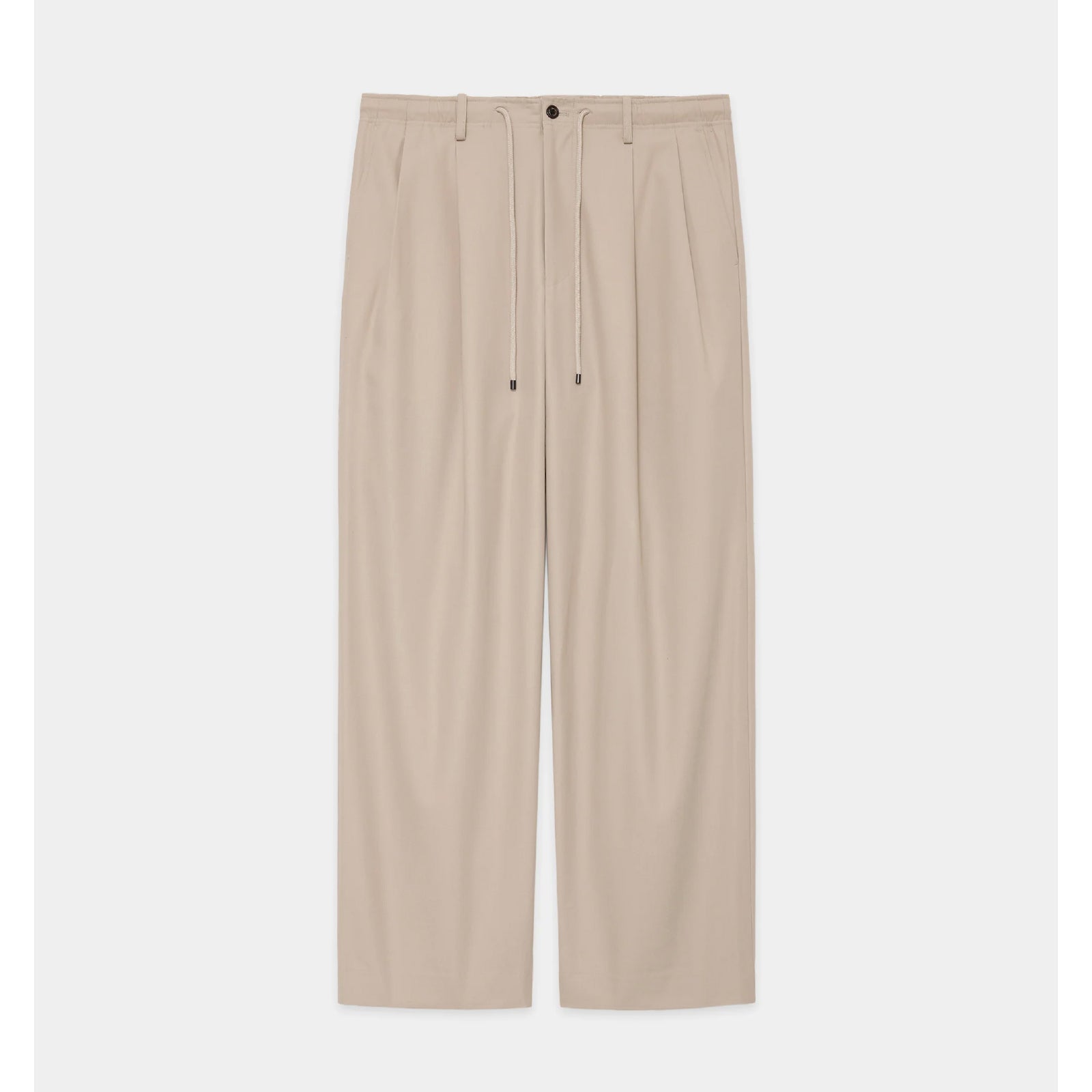 Organic Cotton 40/2 Gabardine Double Pleated Easy Trousers