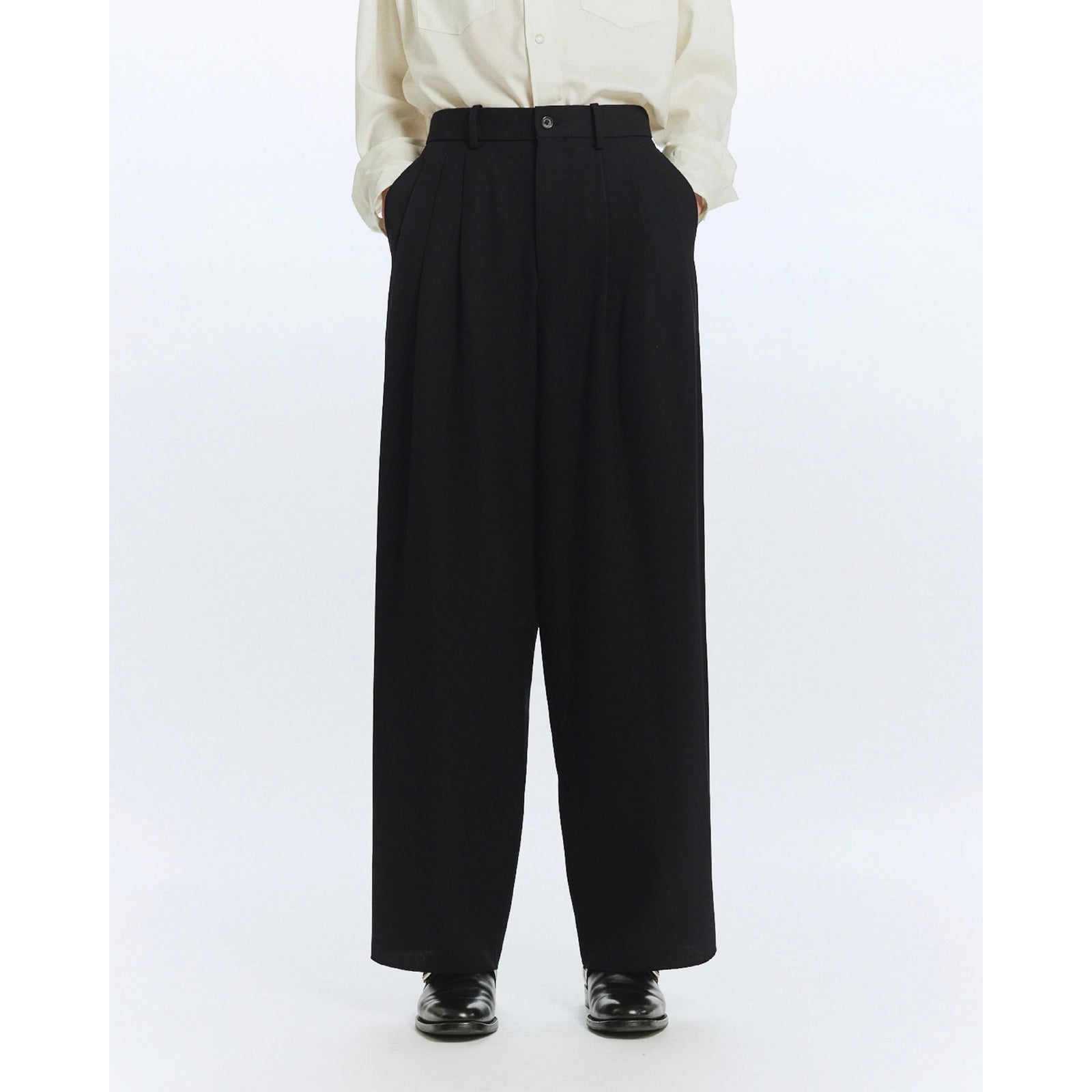 Organic Wool Survival Cloth® Triple Pleated Wide Trousers