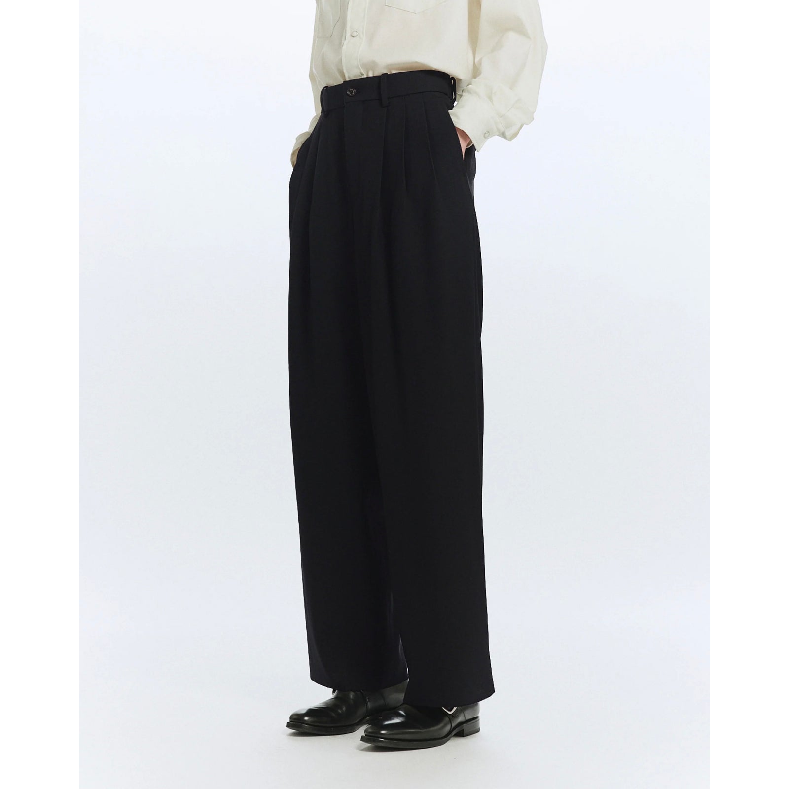 Organic Wool Survival Cloth® Triple Pleated Wide Trousers