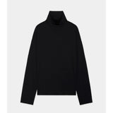 Super 160’s Wool Washable Knit Long Sleeve Turtle Neck BLACK