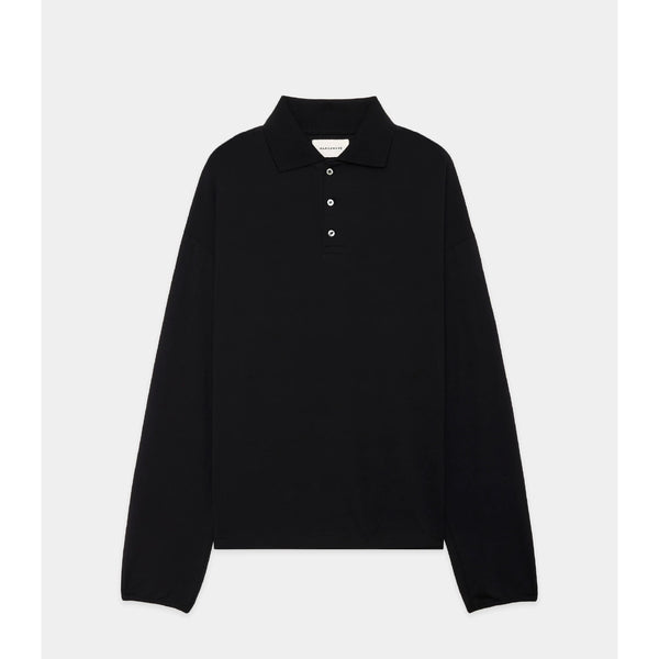 Super 160’s Wool Washable Knit Long Sleeve Polo