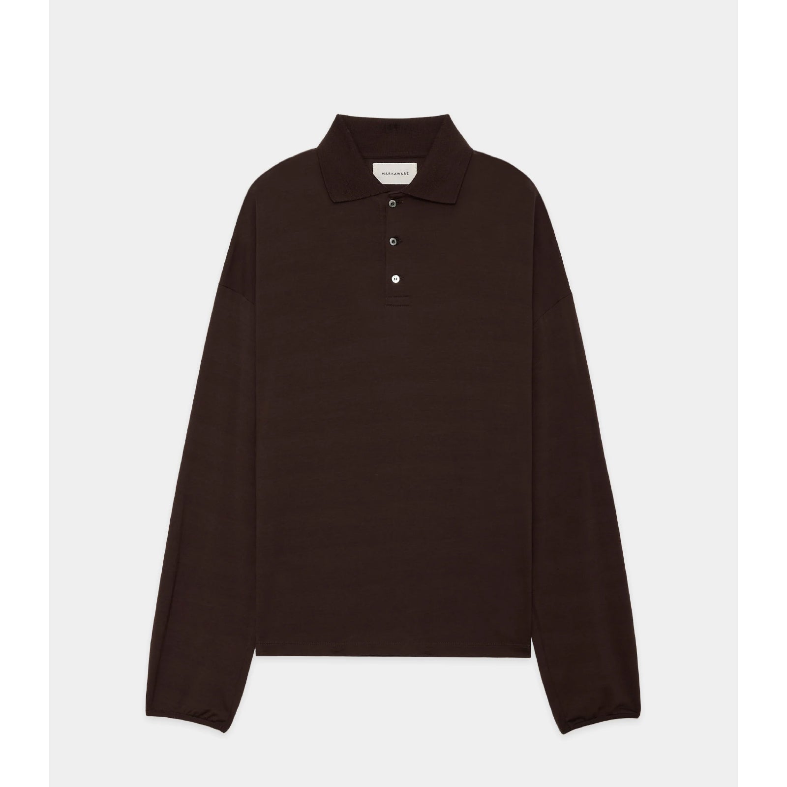 Super 160’s Wool Washable Knit Long Sleeve Polo