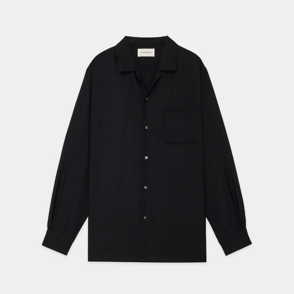 2/80 Organic Wool Viyella Italian Open Collar Shirt