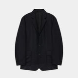 2/80 Organic Wool Flannel Blazer BLACK