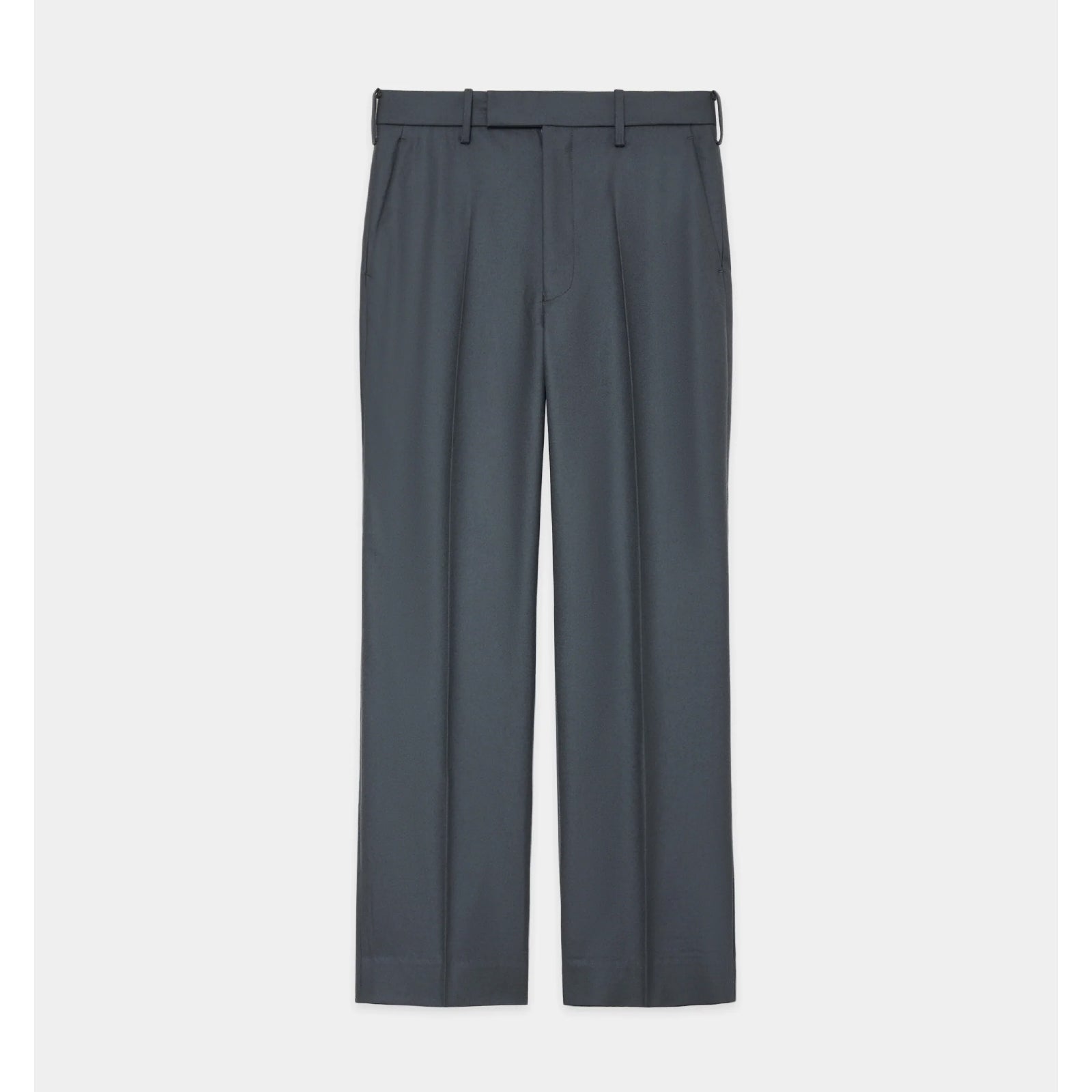 2/80 Organic Wool Flannel Slim-Straight Trousers