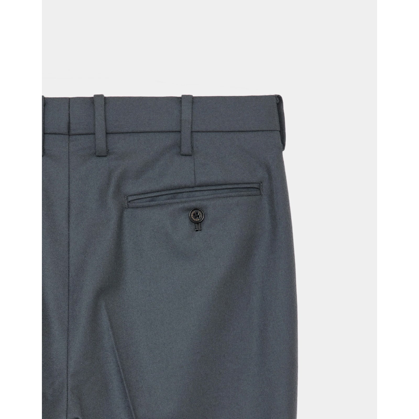 2/80 Organic Wool Flannel Slim-Straight Trousers