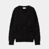 Natural Colar Alpaca Fur Alpaca Fur Cardigan NATURAL BLACK
