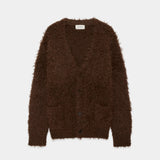 Natural Colar Alpaca Fur Alpaca Fur Cardigan NATURAL BROWN