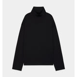 Super 160s Wool Washable Knit Comfort Fit Tee Turtle Neck BLACK