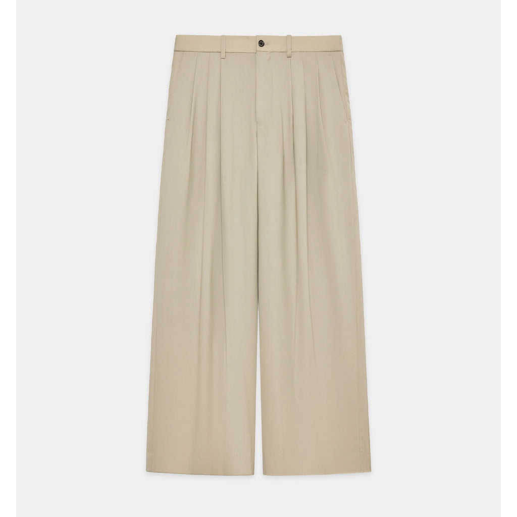 Organic Wool 2/80 Tropical Triple Pleated Wide Trousers - ref. / Web Store