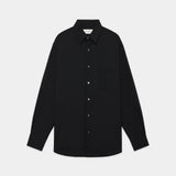 Organic Wool 2/80 Tropical Comfort Fit Shirt BLACK