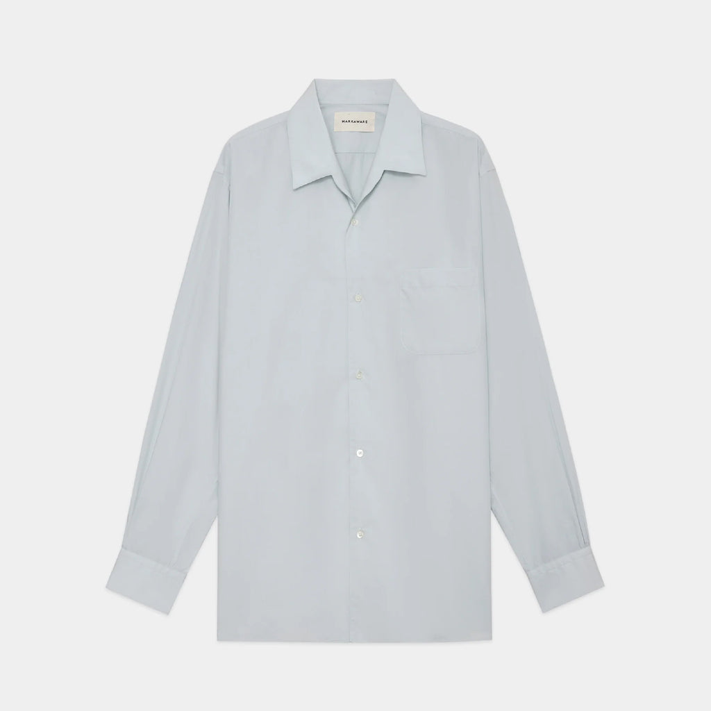 Organic Giza Typewriter Italian Open Collar Shirt