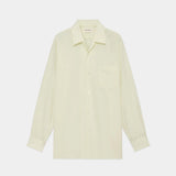 Organic Giza Typewriter Italian Open Collar Shirt LEMON