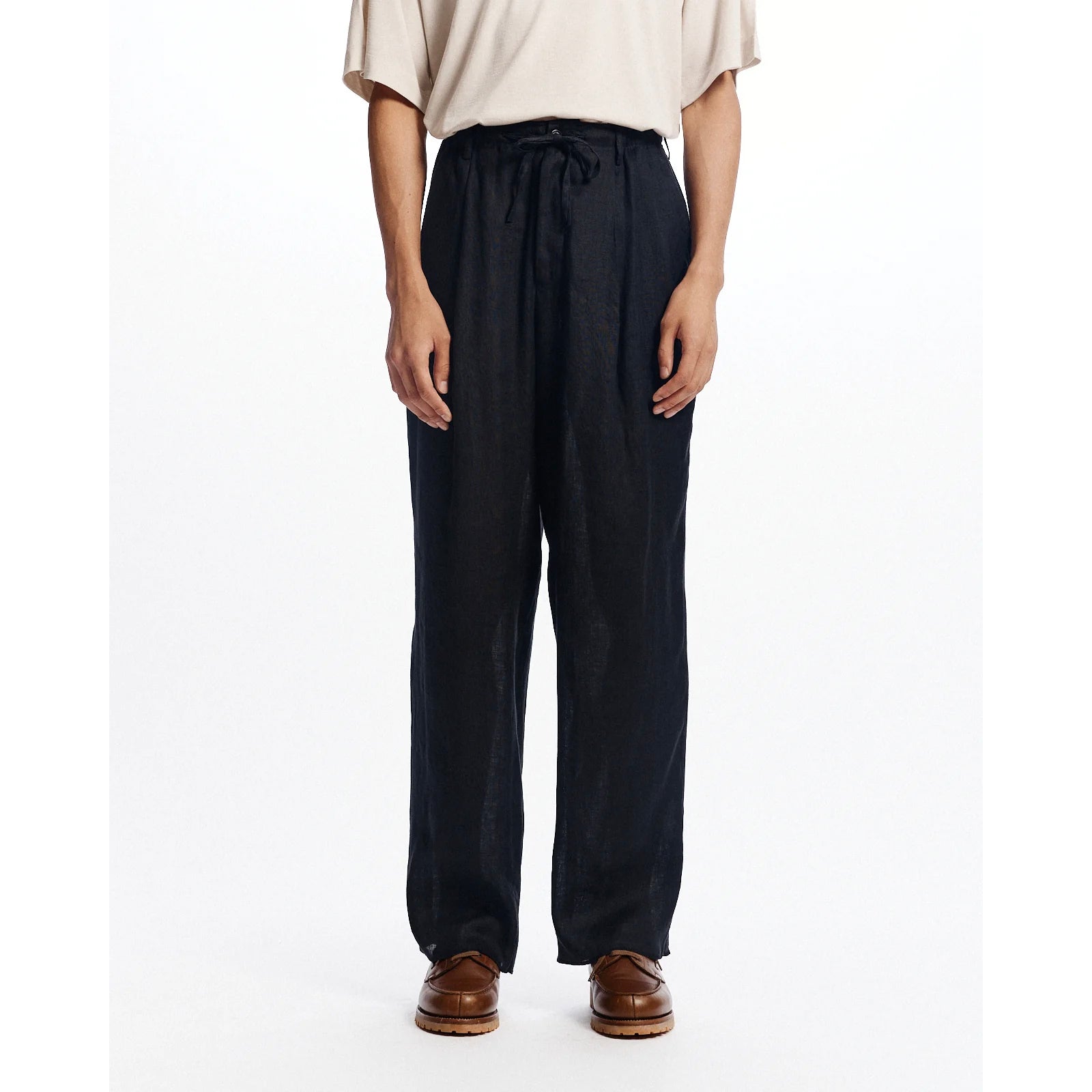 Hemp Shirting / Double Pleated Easy Trousers