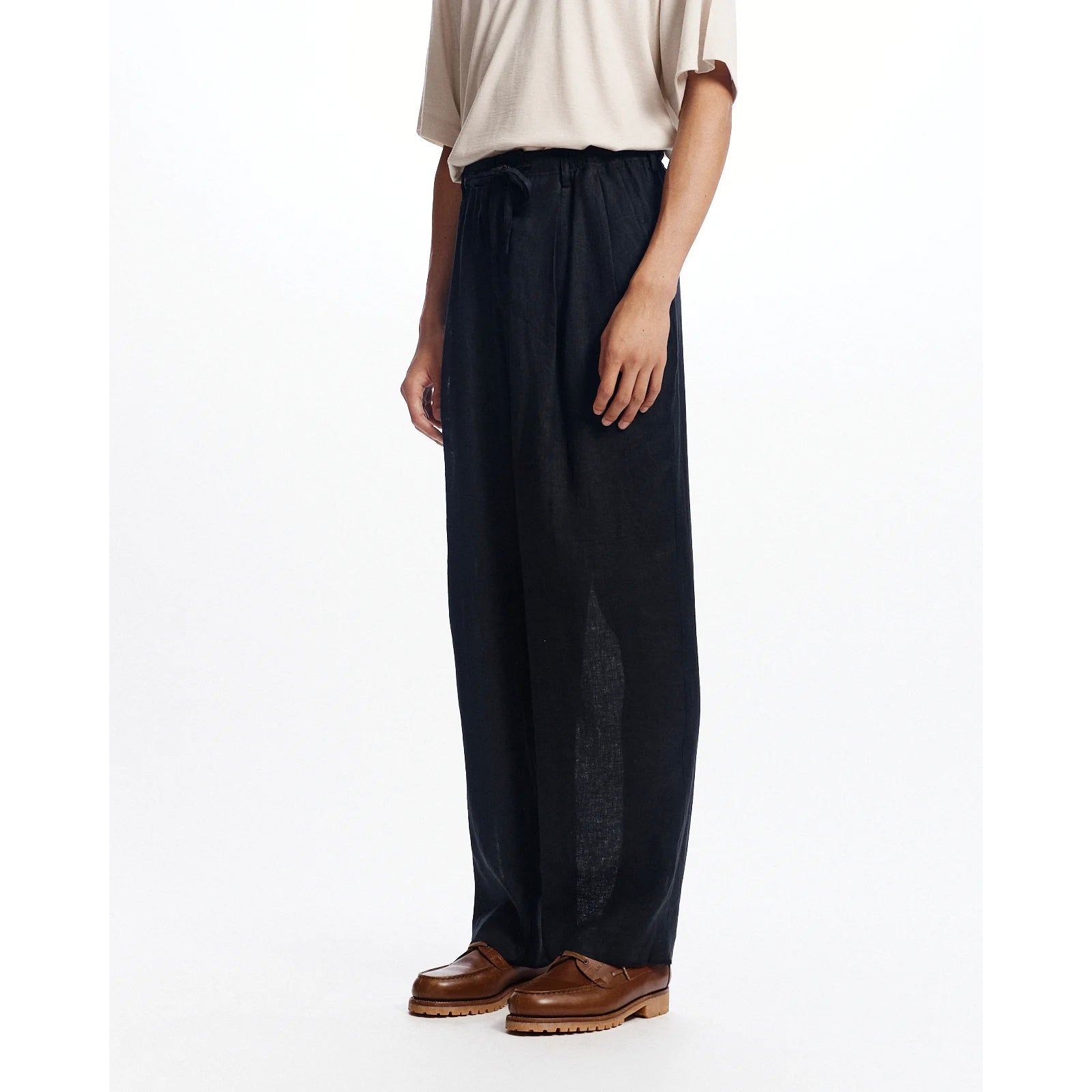 Hemp Shirting / Double Pleated Easy Trousers