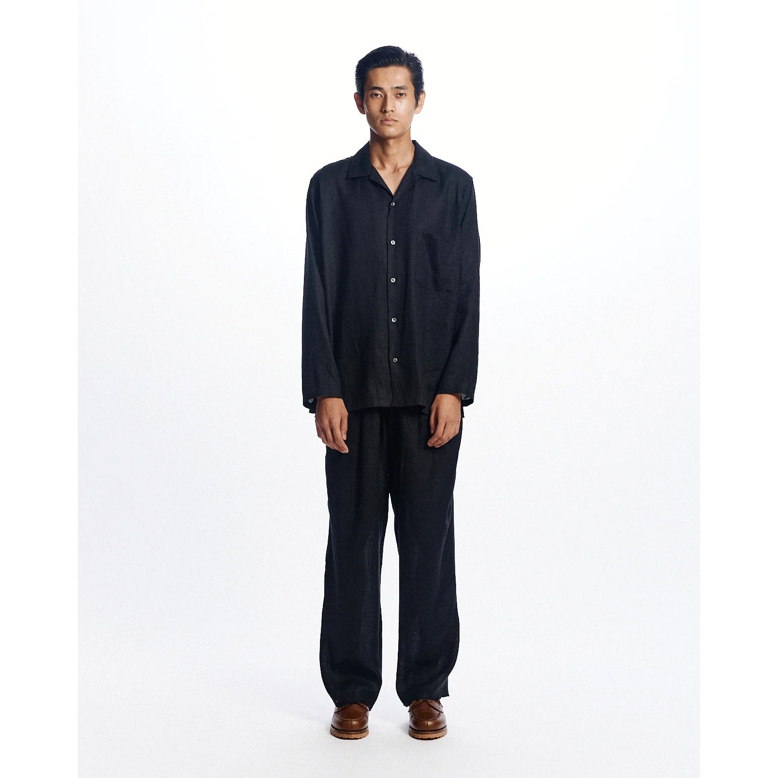 Hemp Shirting / Double Pleated Easy Trousers