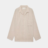 Hemp Shirting Comfort Fit Open Collar Shirt TAUPE