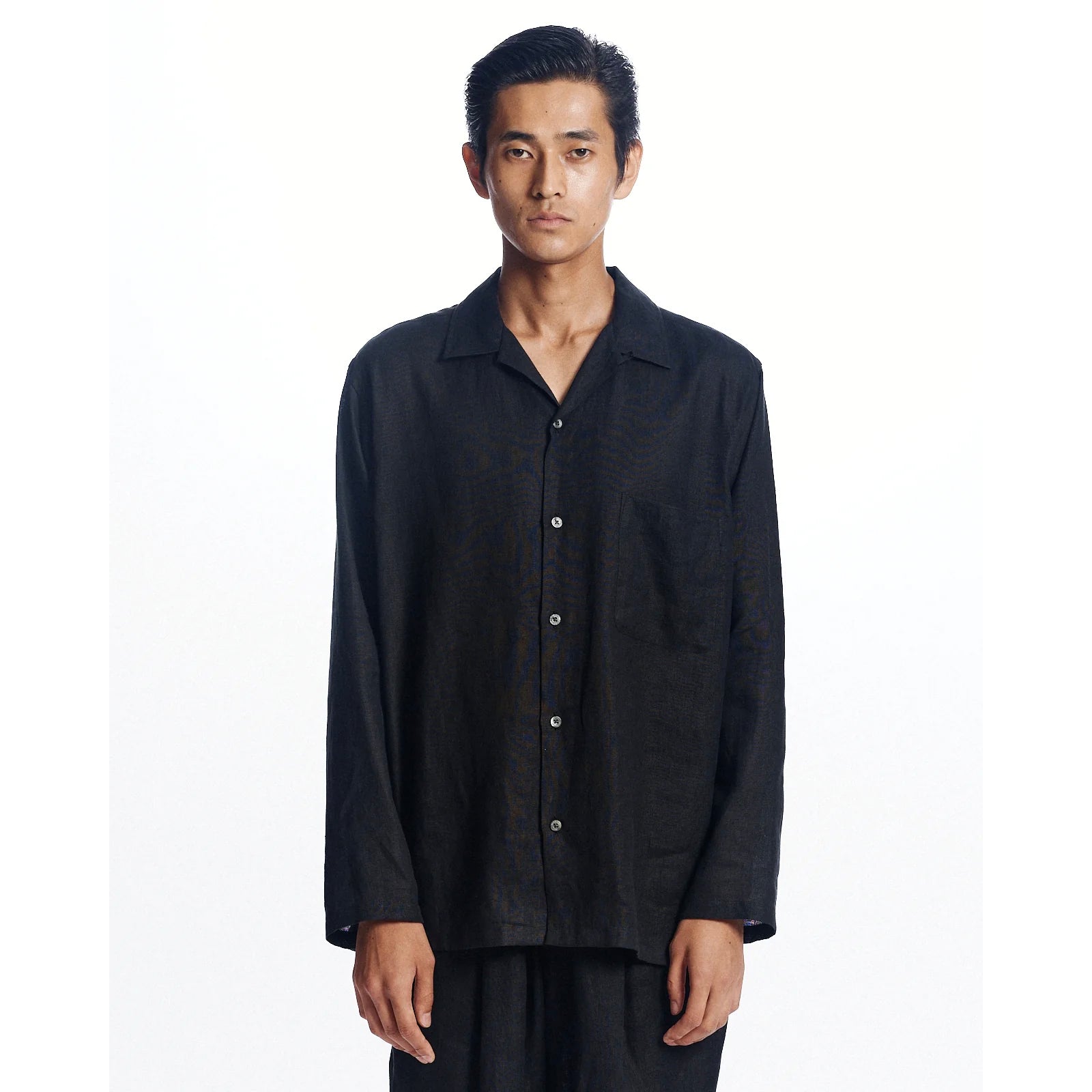 Hemp Shirting Comfort Fit Open Collar Shirt