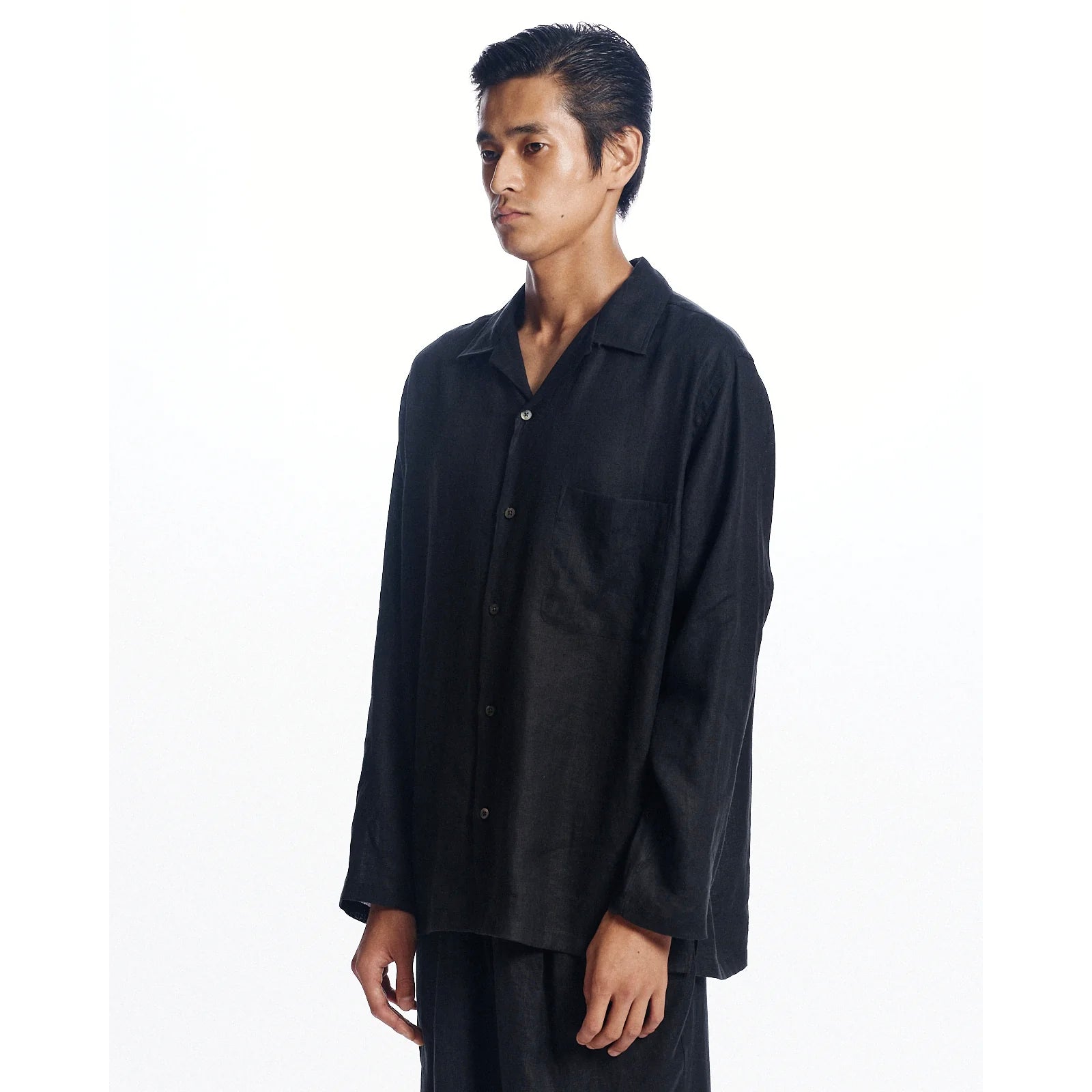 Hemp Shirting Comfort Fit Open Collar Shirt
