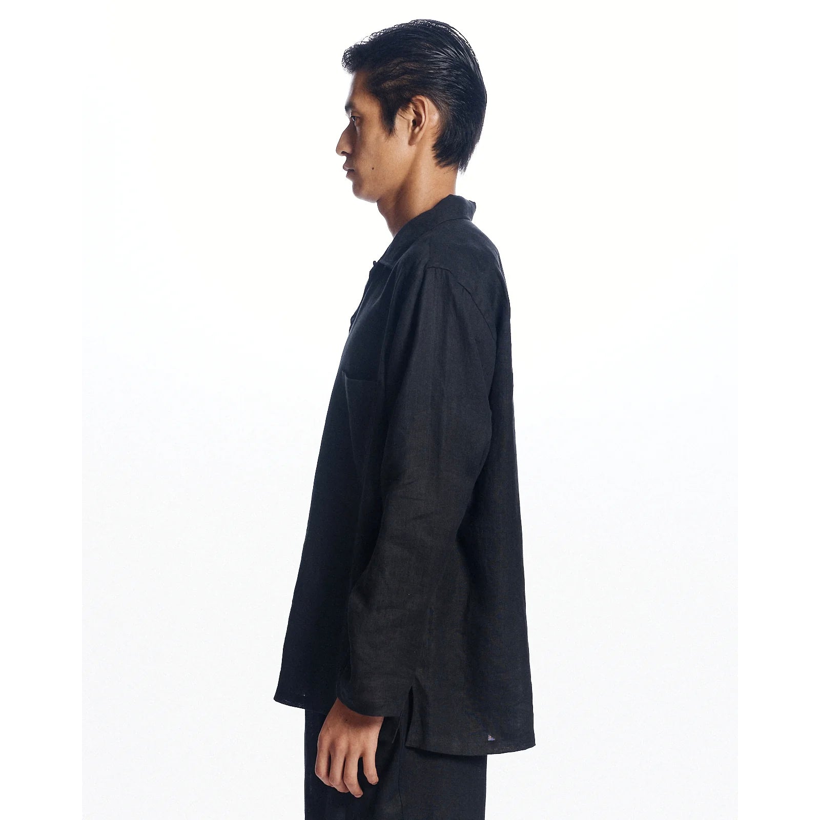 Hemp Shirting Comfort Fit Open Collar Shirt