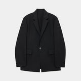 Heavy Organic Wool Tropical Square Jacket BLACK