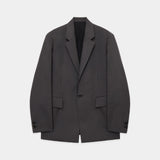 Heavy Organic Wool Tropical Square Jacket CHARCOAL