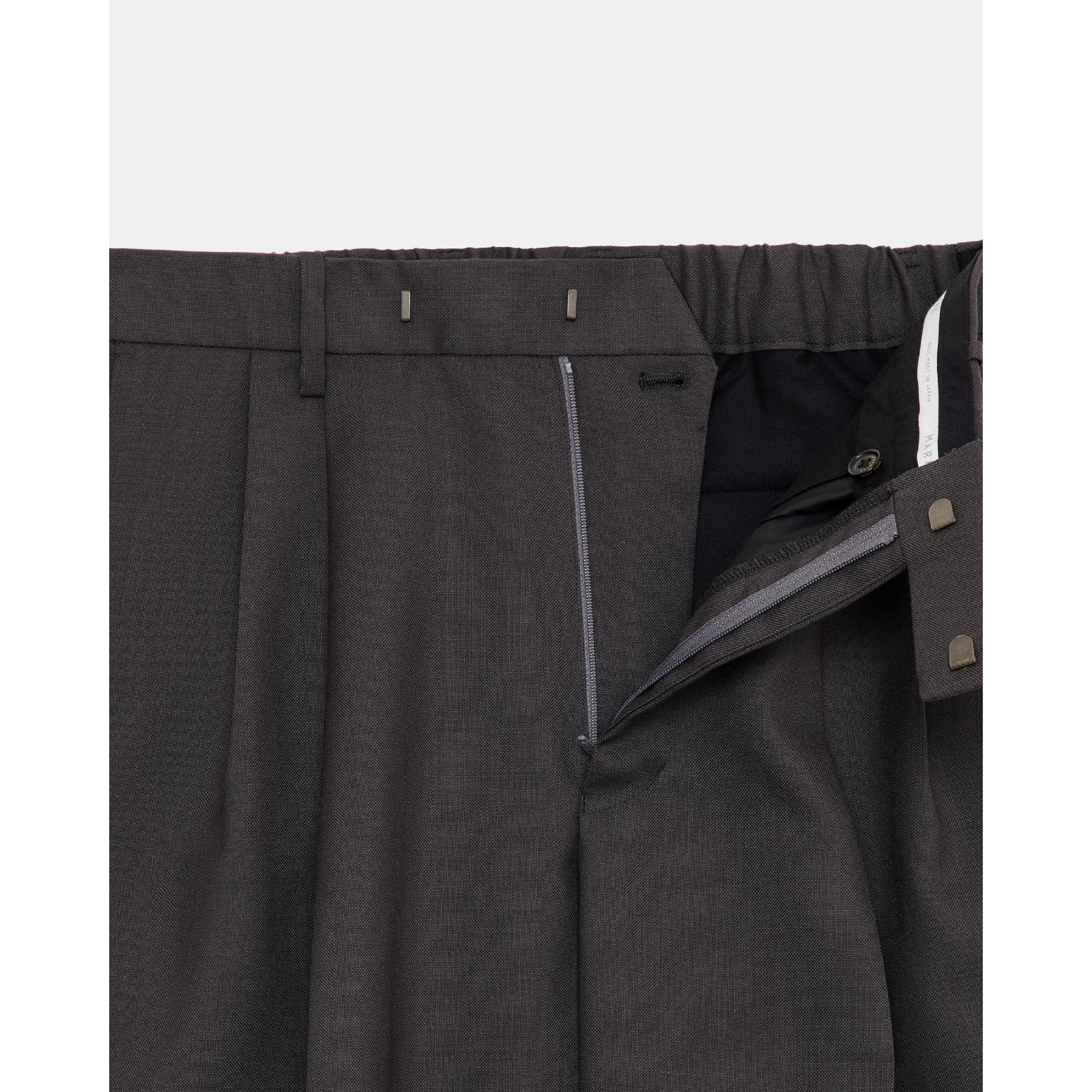 Heavy Organic Wool Double Pleated Classic Wide Trousers