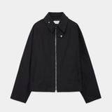 Organic Cotton Heavy All Weather Cloth Zip Up Jacket BLACK