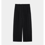 Organic Wool 2/80 Tropical / Triple Pleated Easy Trousers BLACK
