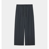 Organic Wool 2/80 Tropical / Triple Pleated Easy Trousers CHARCOAL