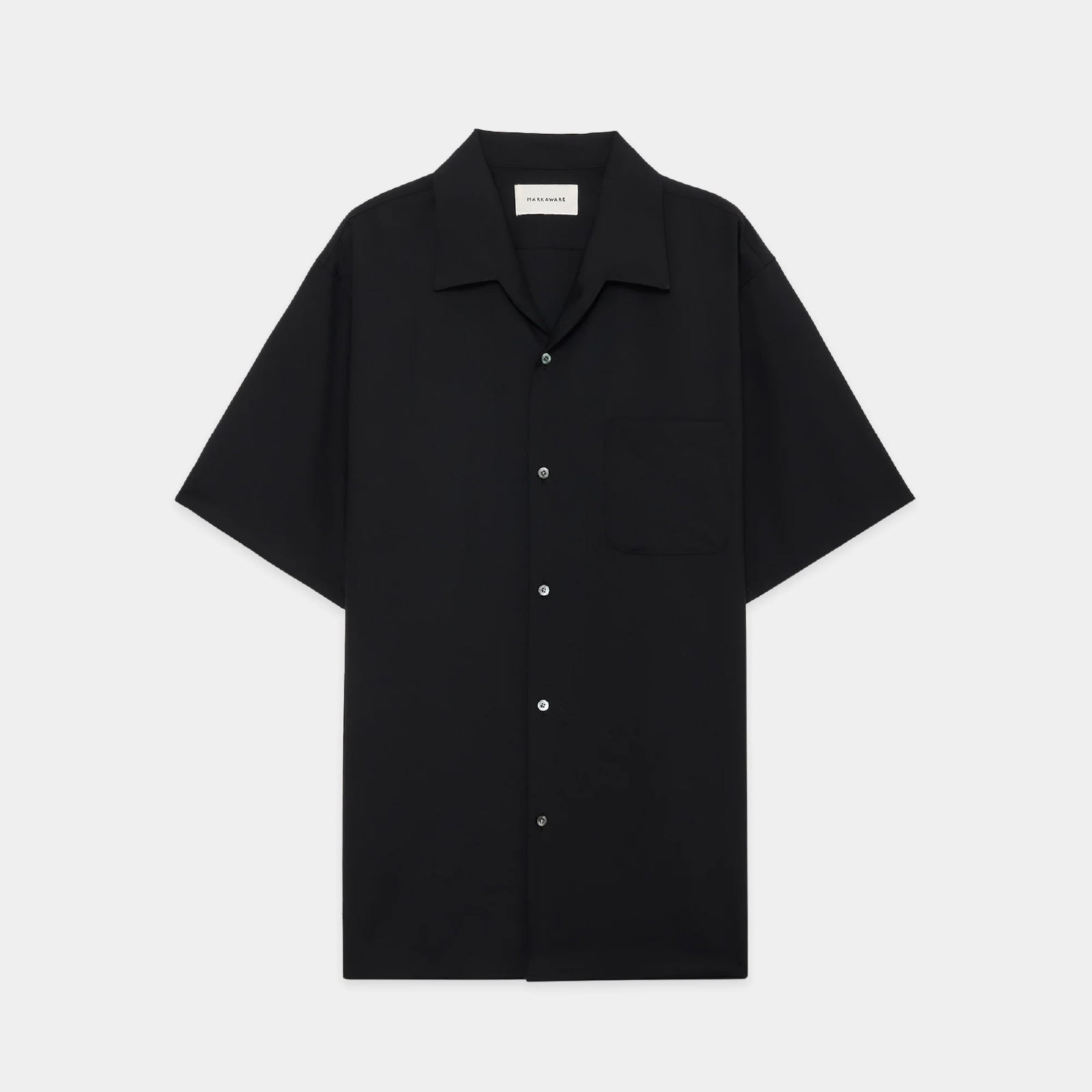 Organic Wool 2/80 Tropical / Italian Open Collar S/S Shirt