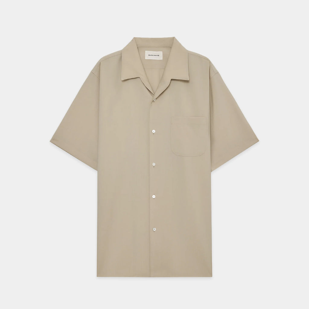 Organic Wool 2/80 Tropical / Italian Open Collar S/S Shirt