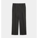 Hemp Shirting / Double Pleated Easy Trousers CHARCOAL
