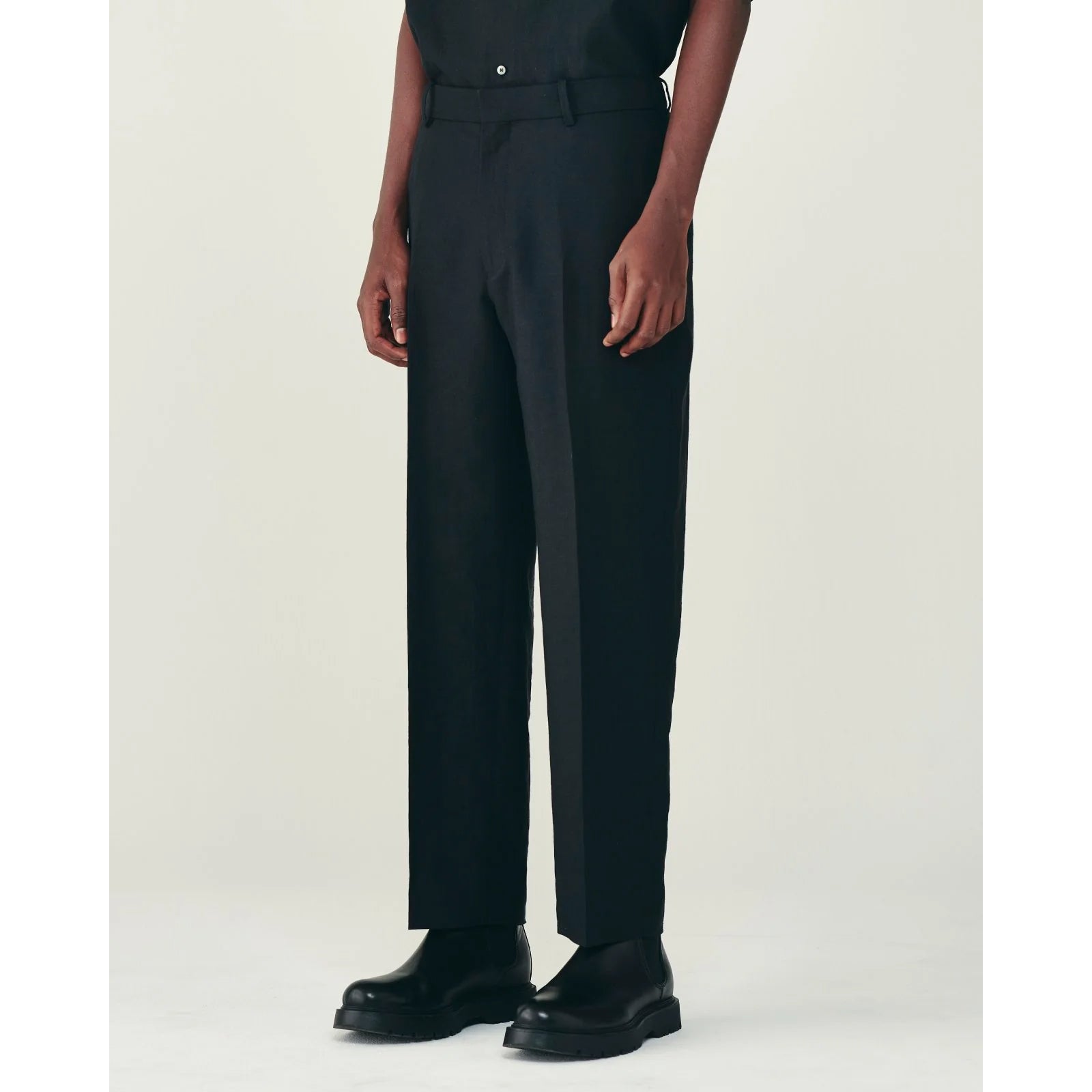 Organic Wool Hemp Tropical / Flat Tapered Trousers