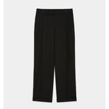 Organic Wool Survival Cloth® / Double Pleated Semi Easy Trousers BLACK