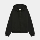 Organic Cotton Heavy Fleece / Comfort Zip Parka BLACK