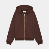 Organic Cotton Heavy Fleece / Comfort Zip Parka DARK BROWN