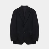 Polwarth Tuxedo Cloth / Peaked Lapel Two Button Jacket BLACK