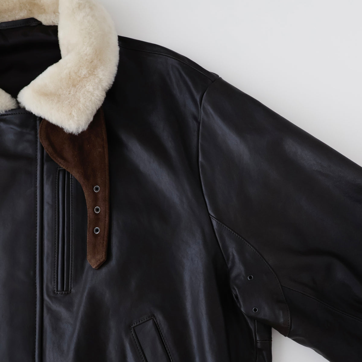 MOUTON COLLAR CALF ZIP JACKET