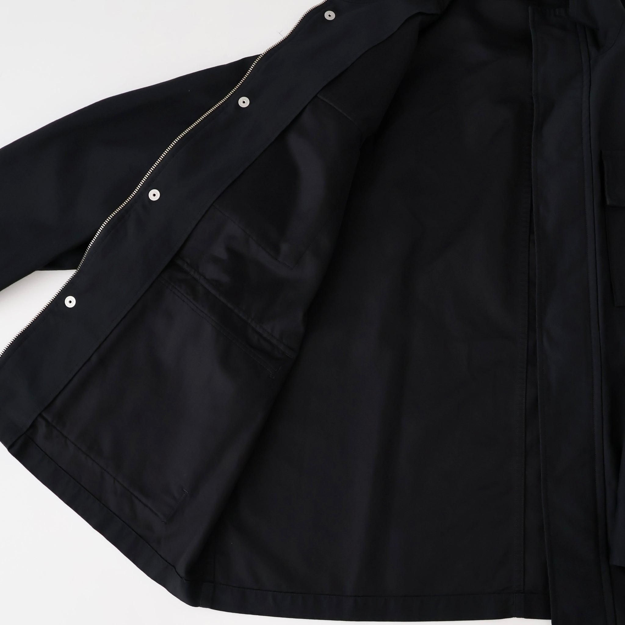 Cotton Cupro Back Satin Military Jacket
