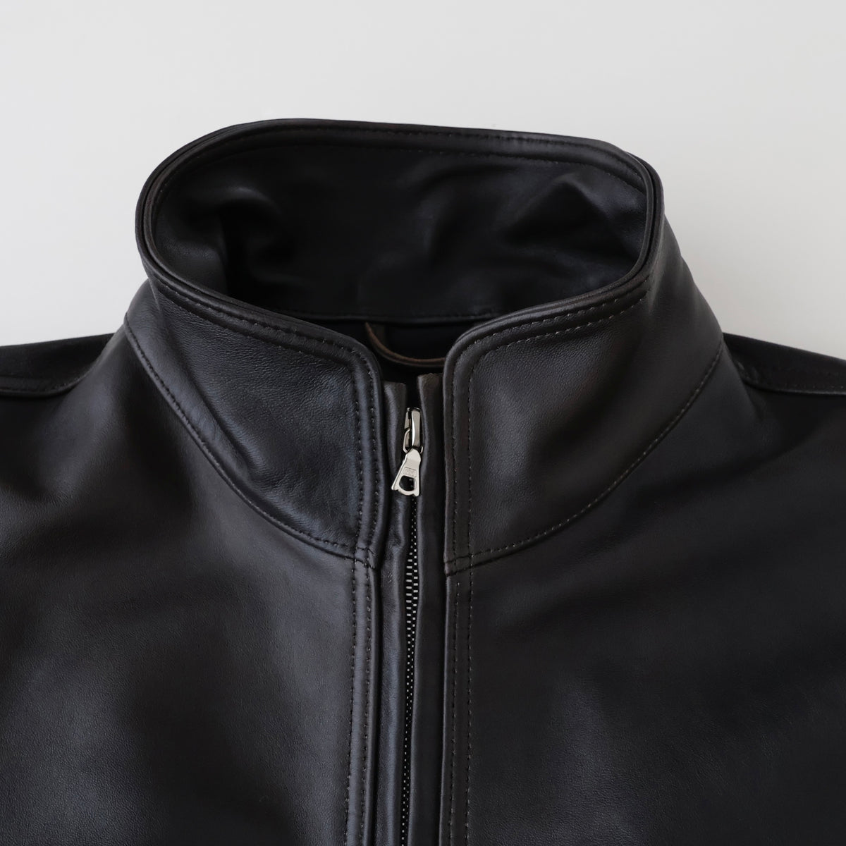 SHEEP LEATHER STAND COLLAR JACKET
