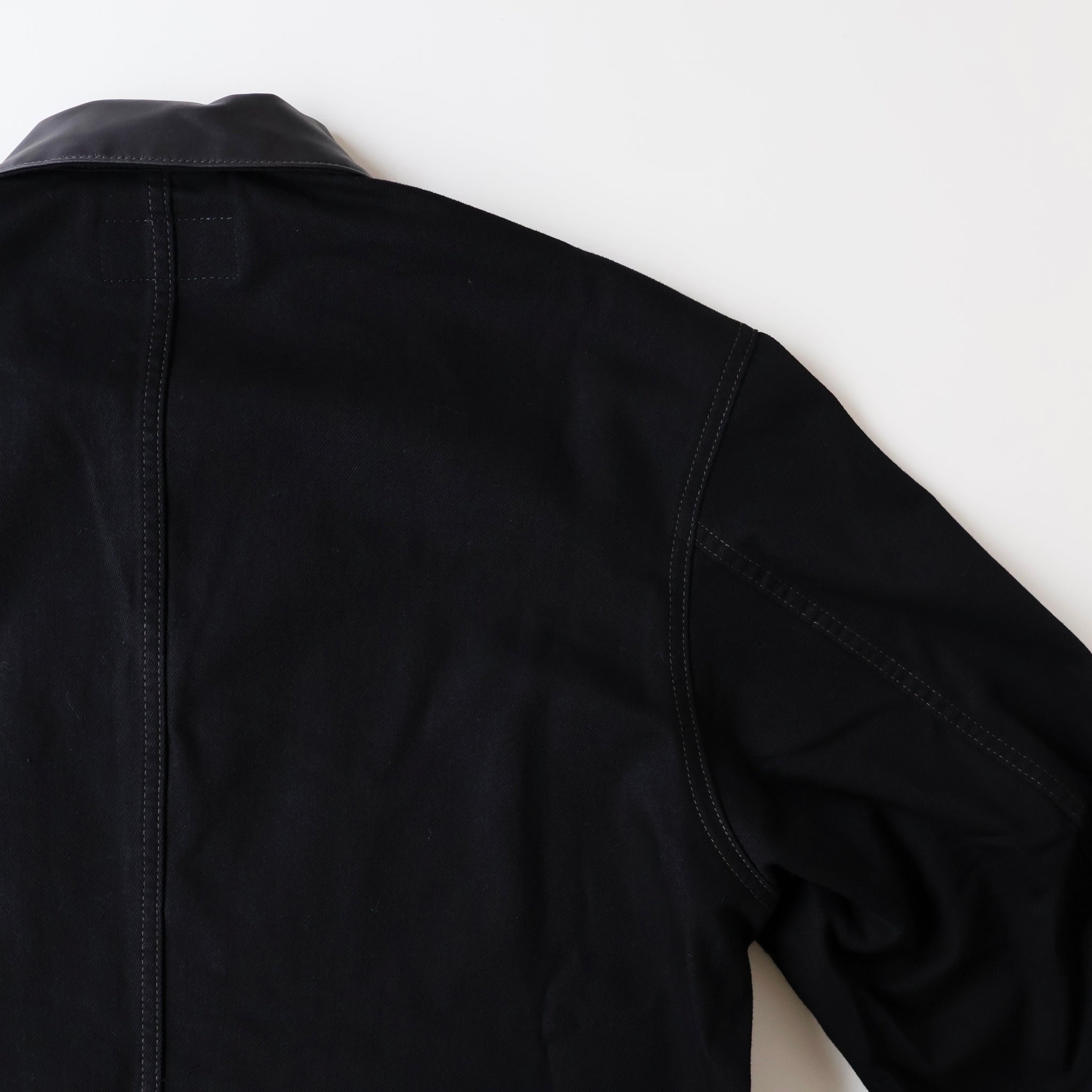 WORKWEAR OVERSHIRT WITH LEATHER COLLAR