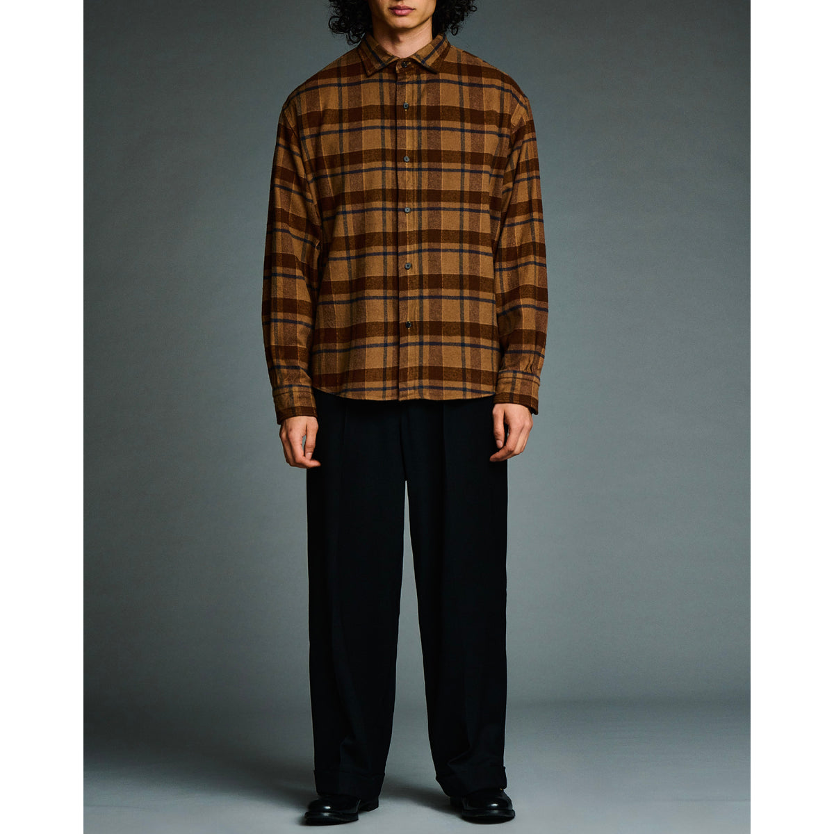 Vintage Cotton Silk Nep Twill Check Shirt